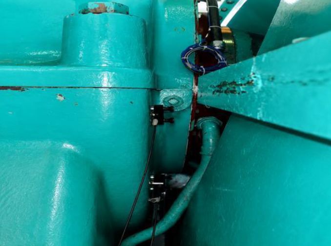 AE sensors mounted on industrial equipment